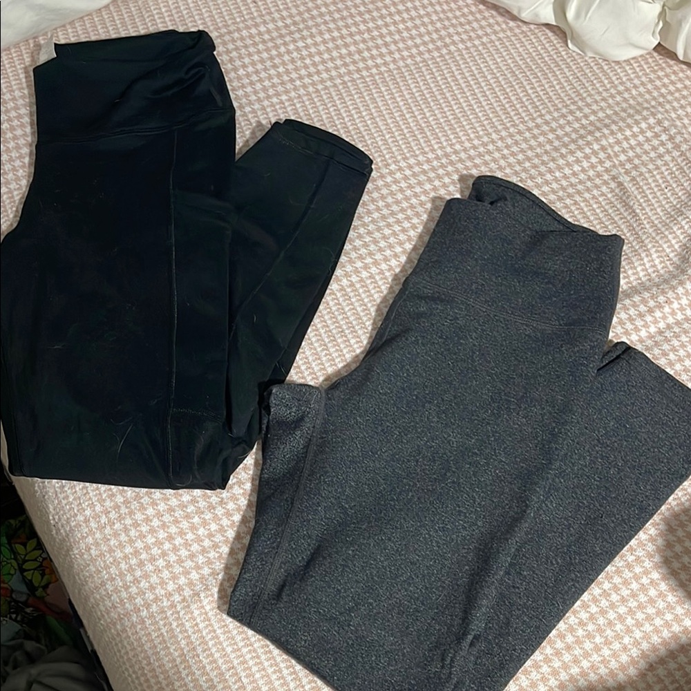 Fabletics grey and black 7/8 length leggings